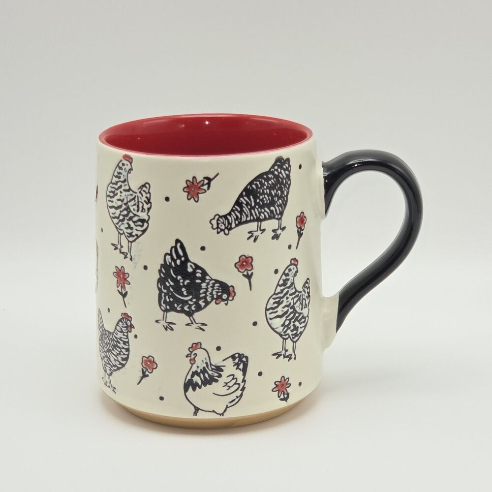 Spectrum Designz Cammy Hen Embossed Coffee Mug 16oz Ceramic Farmhouse Kitchen